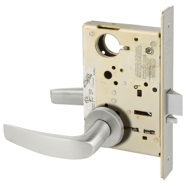 Sargent Grade 1 Storeroom or Closet Mortise Lock, B - Lever, LN - Rose, Field Reversible, Less Cylinder, ASA LC-8204 LNB 32D - main